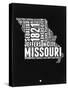 Missouri Black and White Map-NaxArt-Stretched Canvas