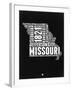 Missouri Black and White Map-NaxArt-Framed Art Print