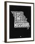 Missouri Black and White Map-NaxArt-Framed Art Print