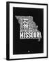 Missouri Black and White Map-NaxArt-Framed Art Print