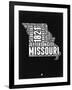 Missouri Black and White Map-NaxArt-Framed Art Print