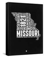 Missouri Black and White Map-NaxArt-Framed Stretched Canvas