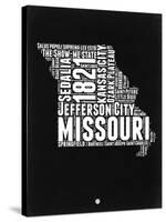 Missouri Black and White Map-NaxArt-Stretched Canvas