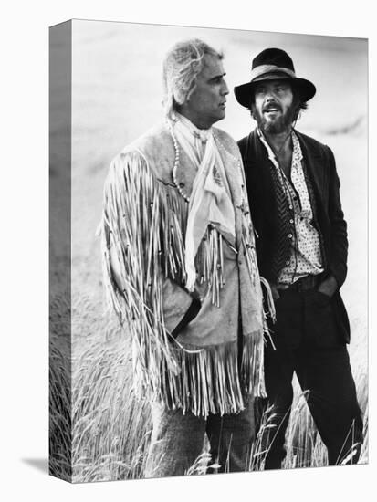 Missouri Breaks by Arthur Penn with Marlon Brando and Jack Nicholson, 1976 (b/w photo)-null-Stretched Canvas