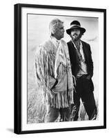 Missouri Breaks by Arthur Penn with Marlon Brando and Jack Nicholson, 1976 (b/w photo)-null-Framed Photo