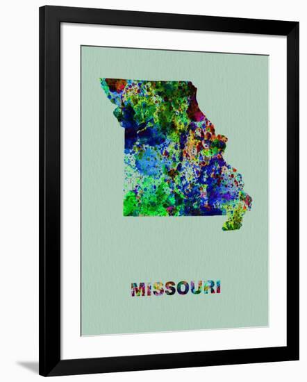 Missouri Color Splatter Map-NaxArt-Framed Art Print