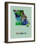 Missouri Color Splatter Map-NaxArt-Framed Art Print