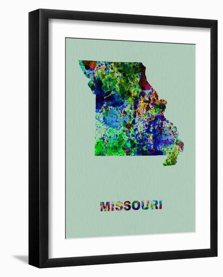 Missouri Color Splatter Map-NaxArt-Framed Art Print