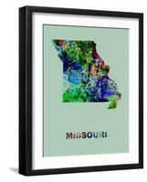 Missouri Color Splatter Map-NaxArt-Framed Art Print