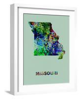 Missouri Color Splatter Map-NaxArt-Framed Art Print