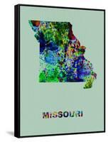 Missouri Color Splatter Map-NaxArt-Framed Stretched Canvas