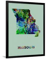 Missouri Color Splatter Map-NaxArt-Framed Art Print