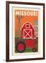 Missouri - Country - Woodblock-Lantern Press-Framed Art Print