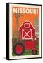 Missouri - Country - Woodblock-Lantern Press-Framed Stretched Canvas