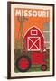 Missouri - Country - Woodblock-Lantern Press-Framed Art Print