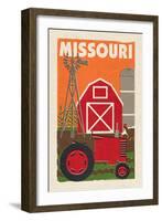 Missouri - Country - Woodblock-Lantern Press-Framed Art Print