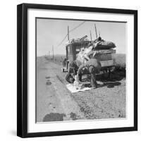 Missouri family after the drought near Tracy, California, 1937-Dorothea Lange-Framed Photographic Print