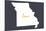 Missouri - Home State - White on Gray-Lantern Press-Mounted Art Print