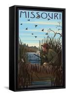 Missouri - Hunter and Lake-Lantern Press-Framed Stretched Canvas