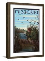 Missouri - Hunter and Lake-Lantern Press-Framed Art Print