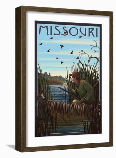 Missouri - Hunter and Lake-Lantern Press-Framed Art Print