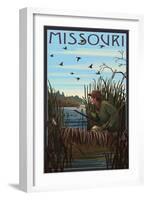 Missouri - Hunter and Lake-Lantern Press-Framed Art Print