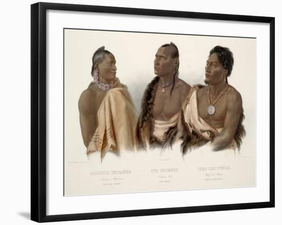 Missouri Indian, Oto Indian, Chief of the Puncas-Karl Bodmer-Framed Giclee Print