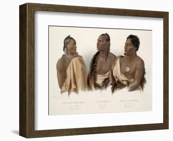 Missouri Indian, Oto Indian, Chief of the Puncas-Karl Bodmer-Framed Giclee Print