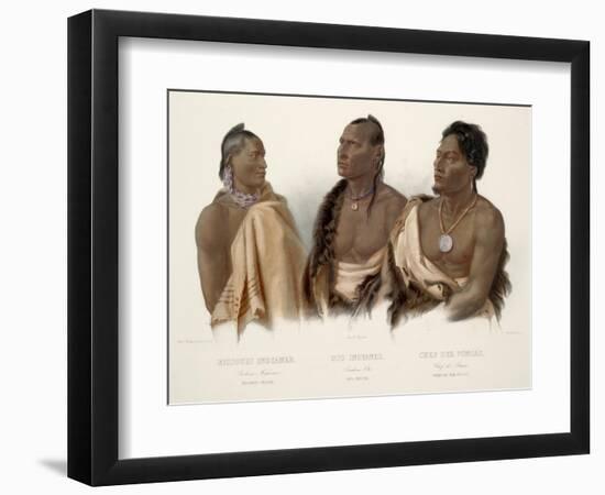 Missouri Indian, Oto Indian, Chief of the Puncas-Karl Bodmer-Framed Giclee Print