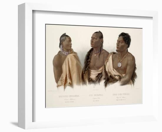 Missouri Indian, Oto Indian, Chief of the Puncas-Karl Bodmer-Framed Giclee Print