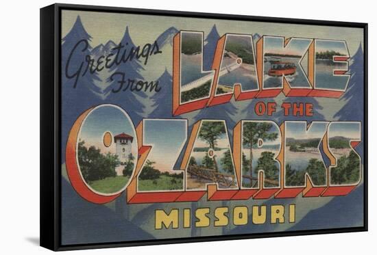 Missouri - Lake of the Ozarks-Lantern Press-Framed Stretched Canvas