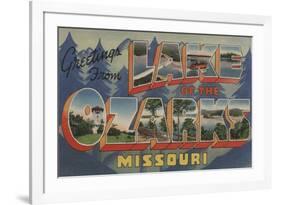 Missouri - Lake of the Ozarks-Lantern Press-Framed Art Print