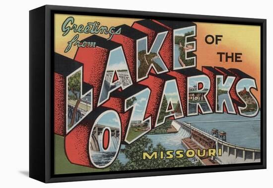 Missouri - Lake of the Ozarks-Lantern Press-Framed Stretched Canvas