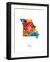 Missouri Map-Michael Tompsett-Framed Art Print