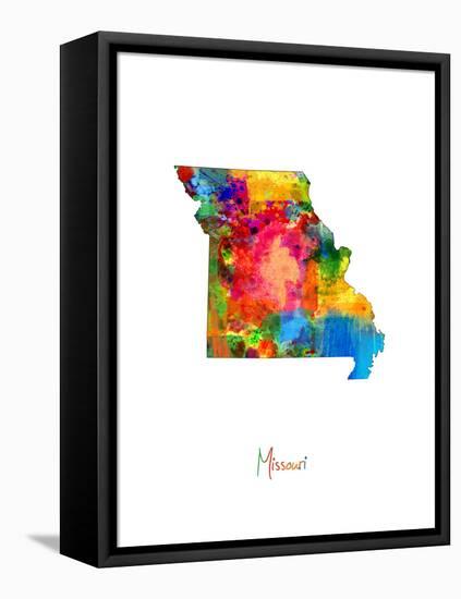 Missouri Map-Michael Tompsett-Framed Stretched Canvas