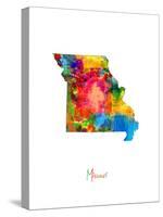 Missouri Map-Michael Tompsett-Stretched Canvas