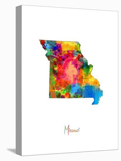 Missouri Map-Michael Tompsett-Stretched Canvas