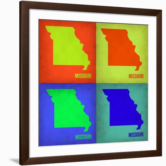 Missouri Pop Art Map 1-NaxArt-Framed Art Print