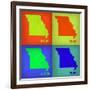Missouri Pop Art Map 1-NaxArt-Framed Art Print