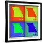 Missouri Pop Art Map 1-NaxArt-Framed Art Print