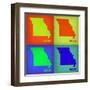 Missouri Pop Art Map 1-NaxArt-Framed Art Print