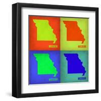 Missouri Pop Art Map 1-NaxArt-Framed Art Print