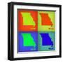 Missouri Pop Art Map 1-NaxArt-Framed Art Print