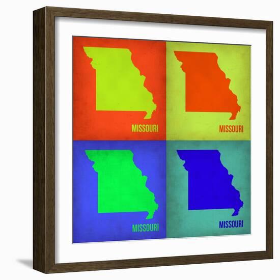 Missouri Pop Art Map 1-NaxArt-Framed Art Print