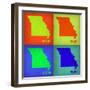 Missouri Pop Art Map 1-NaxArt-Framed Art Print