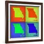 Missouri Pop Art Map 1-NaxArt-Framed Art Print