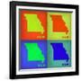 Missouri Pop Art Map 1-NaxArt-Framed Art Print