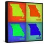 Missouri Pop Art Map 1-NaxArt-Framed Stretched Canvas