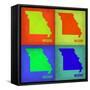 Missouri Pop Art Map 1-NaxArt-Framed Stretched Canvas