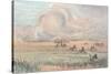 Missouri Prairie Fire-George Catlin-Stretched Canvas